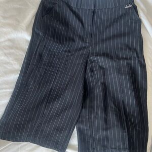 Rafaella Black and White Striped Pants